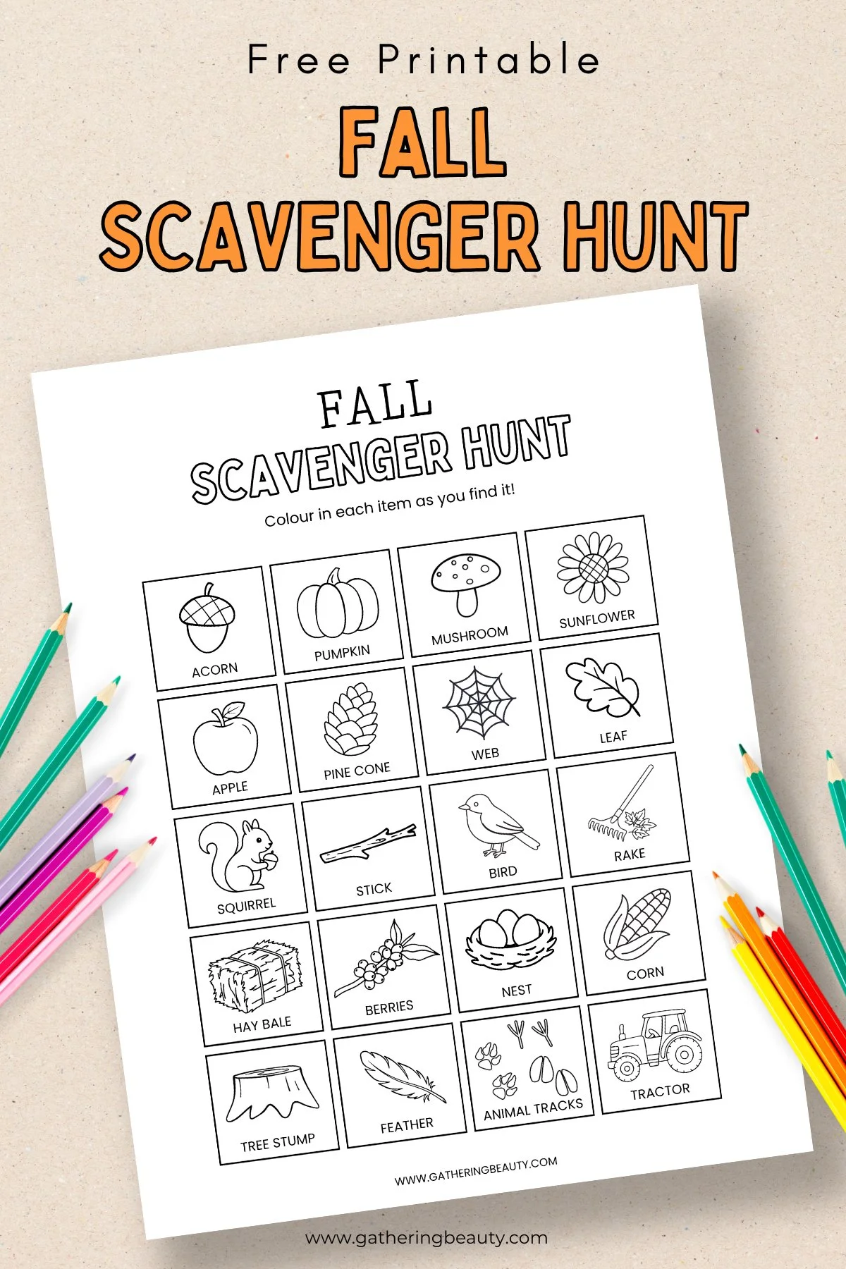 Free Printable Fall Scavenger Hunt