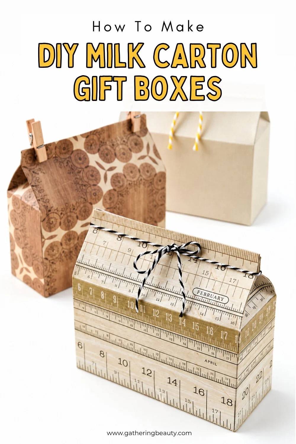 DIY Rectangular Milk Carton Gift Boxes