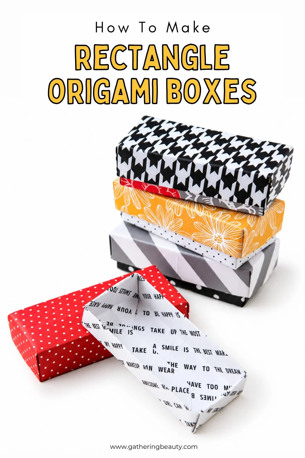 ORIGAMI RECTANGLE BOX WITH LID.