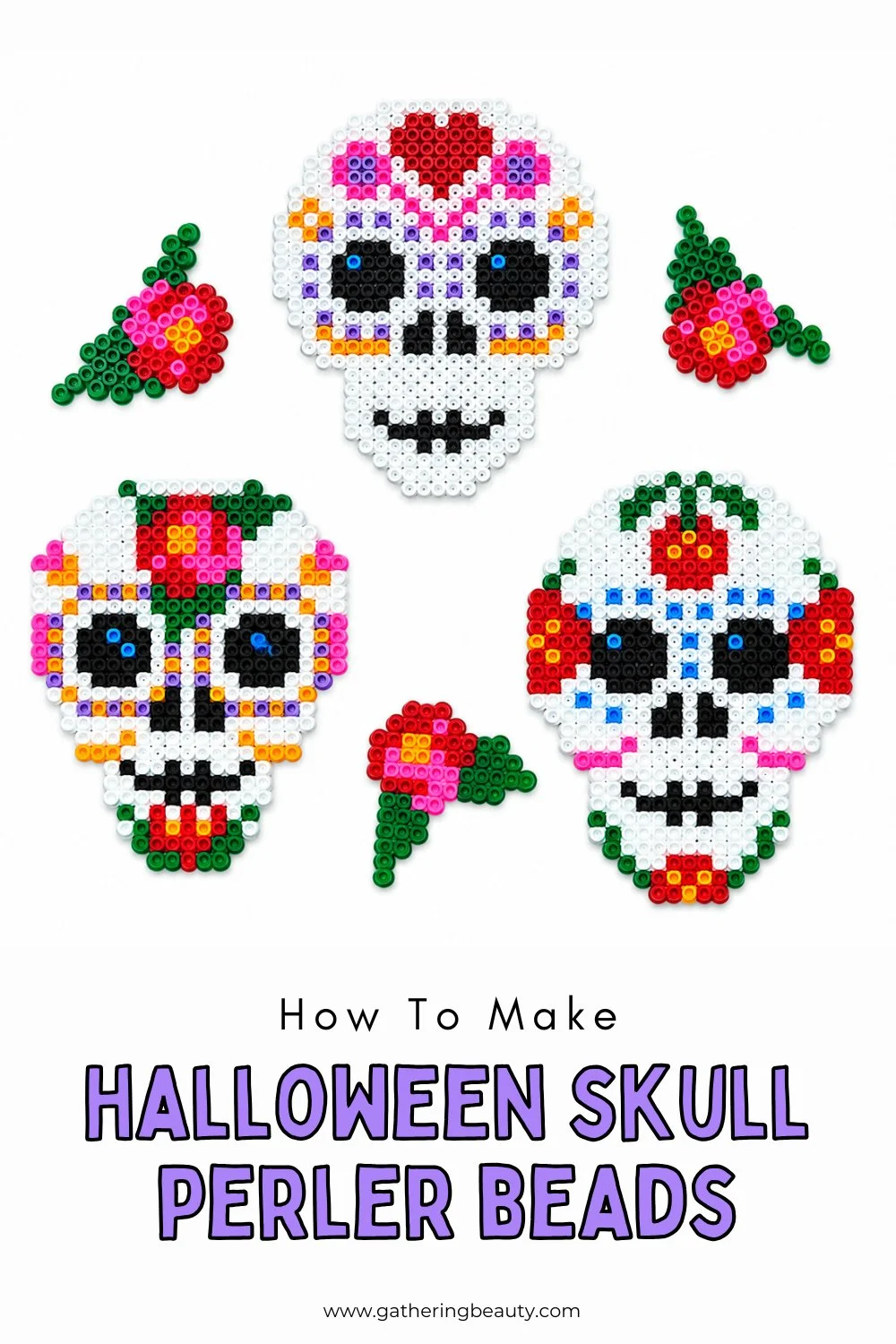 Perler Bead Skulls For Halloween