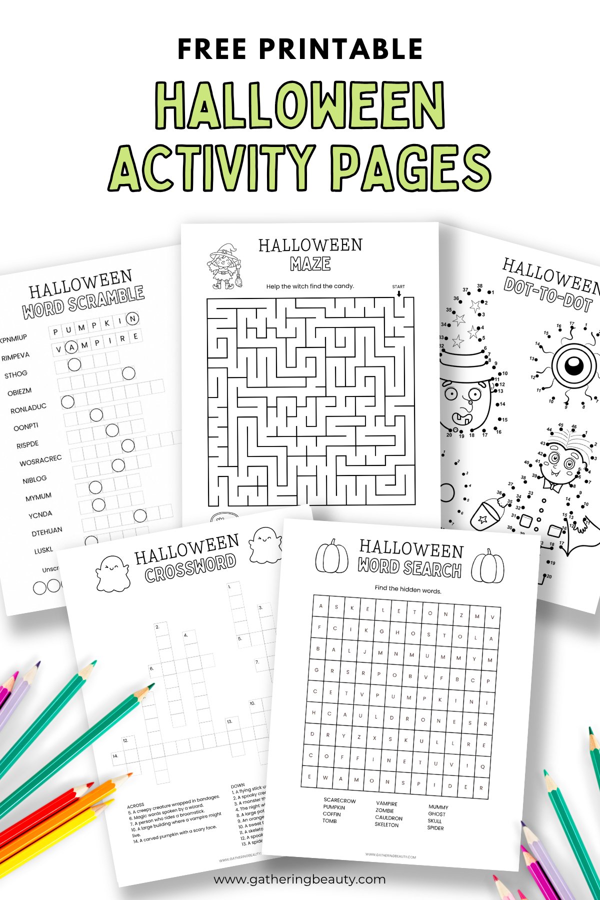 Free Printable Halloween Activity Pages