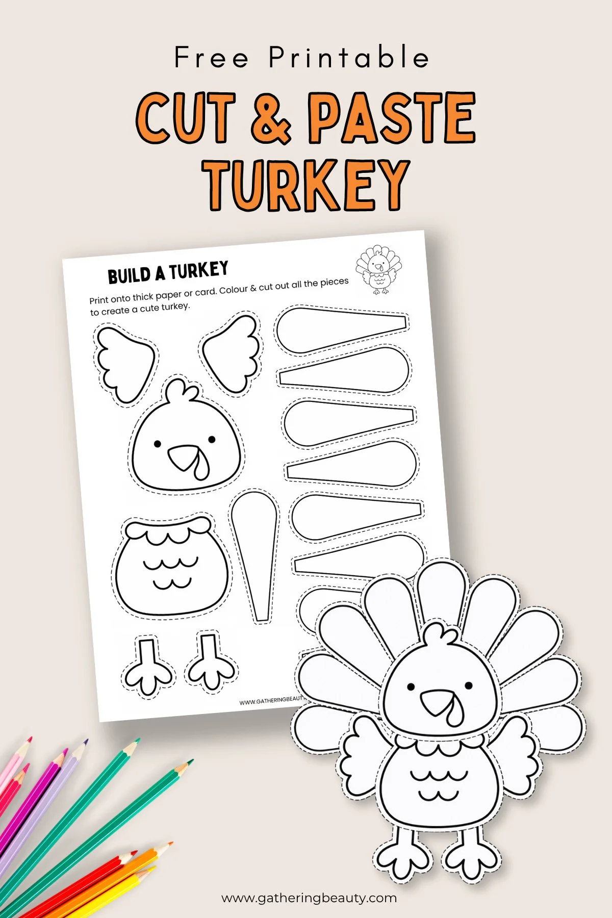 Free Printable Build A Turkey Craft