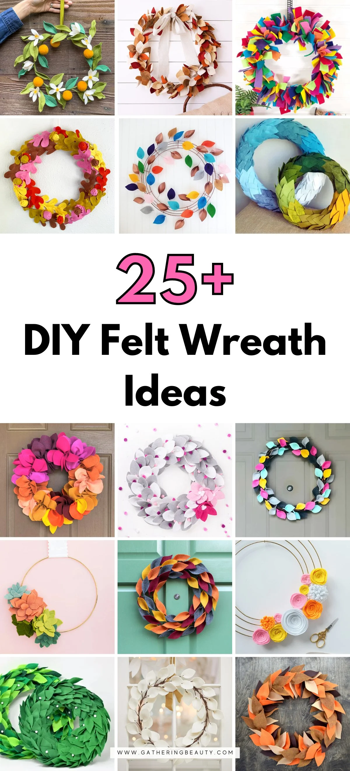 25+ DIY felt wreath craft tutorials.