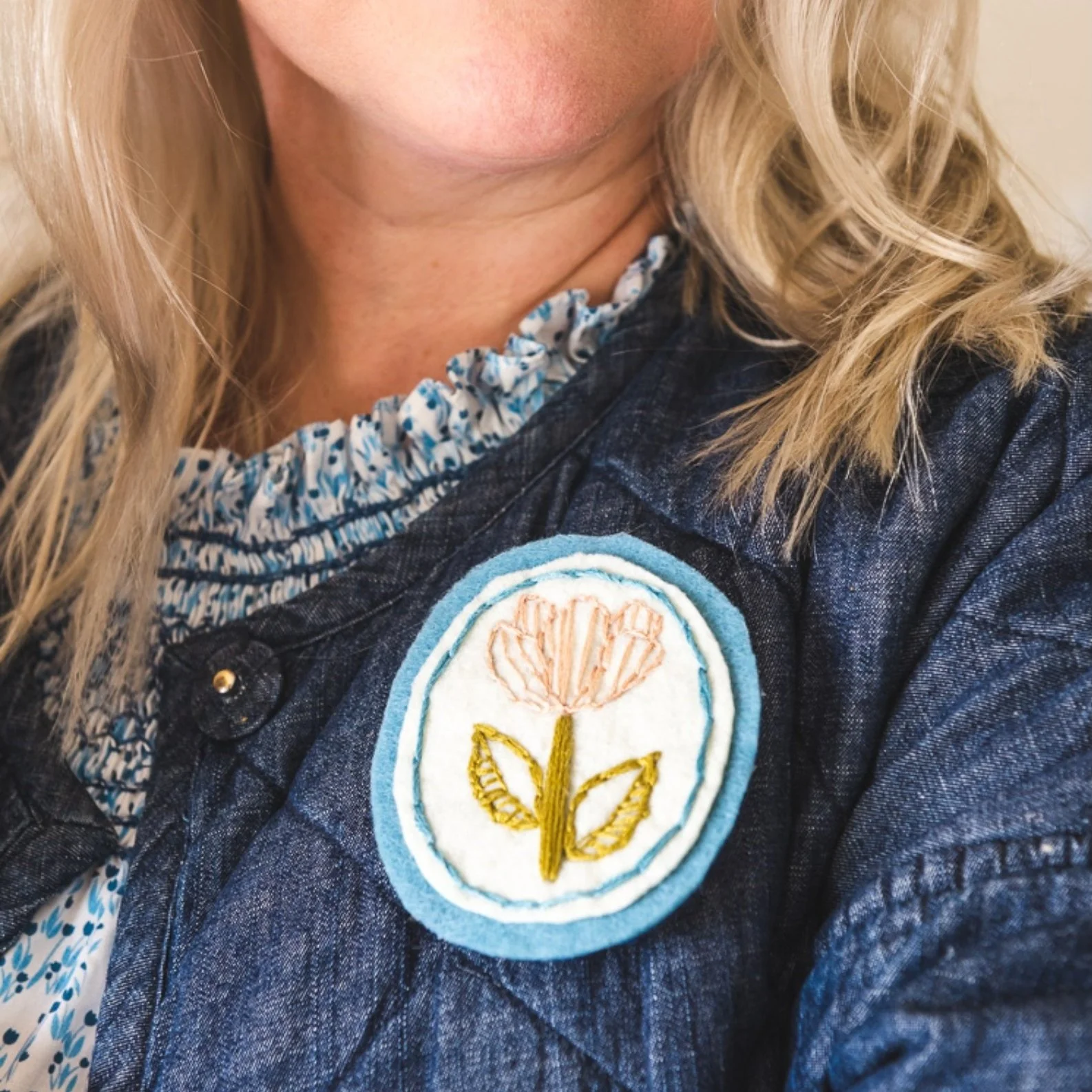 Mother’s Day Embroidered Brooch