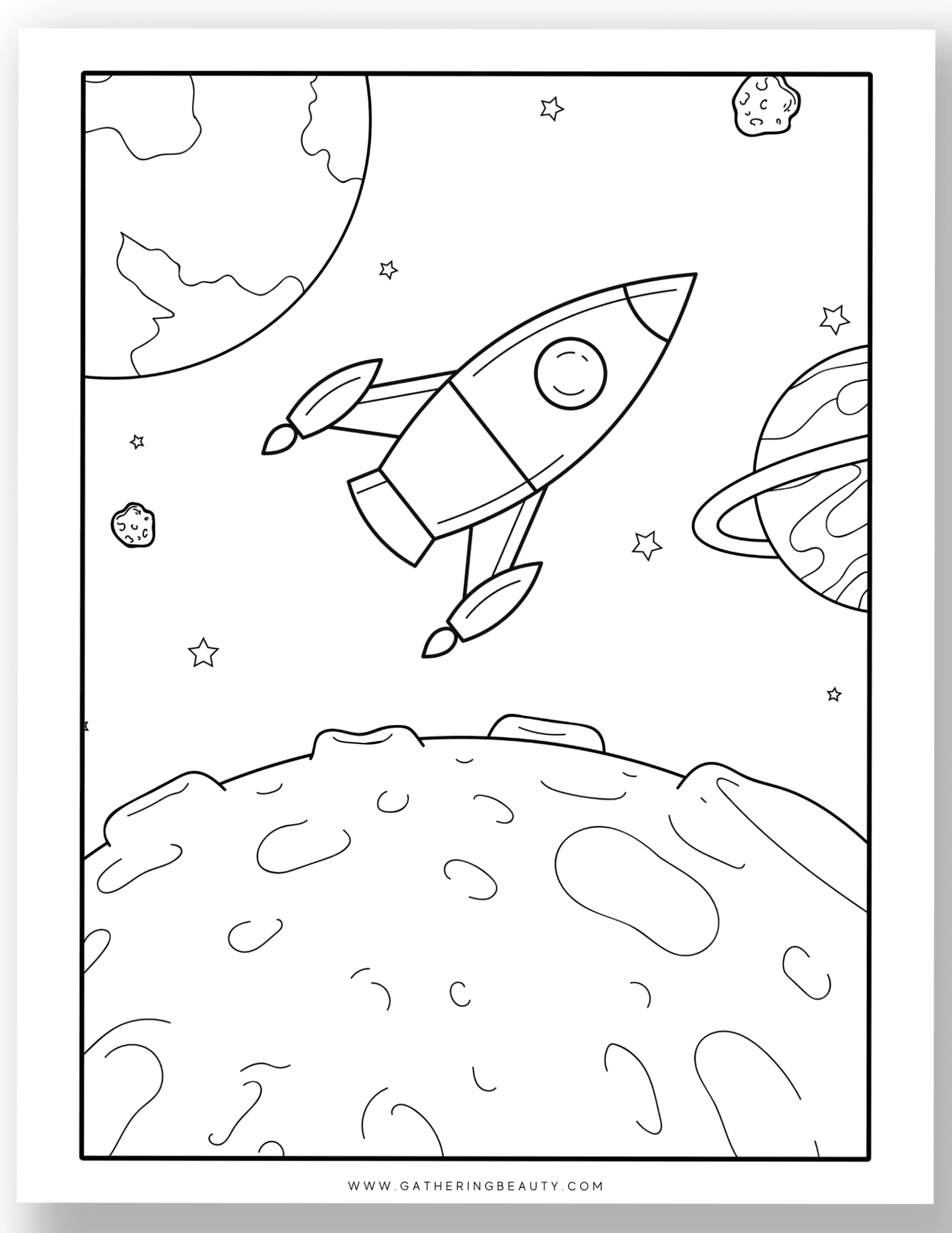 Free Printable Space Colouring Pages — Gathering Beauty