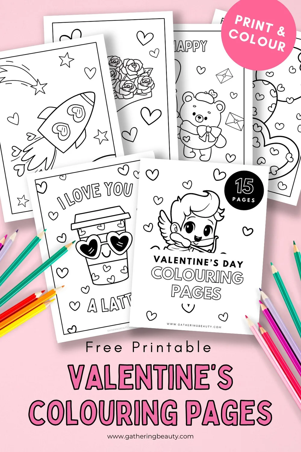 Free Printable Valentine's Day Colouring Pages — Gathering Beauty