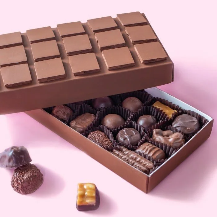 DIY chocolate bar box.