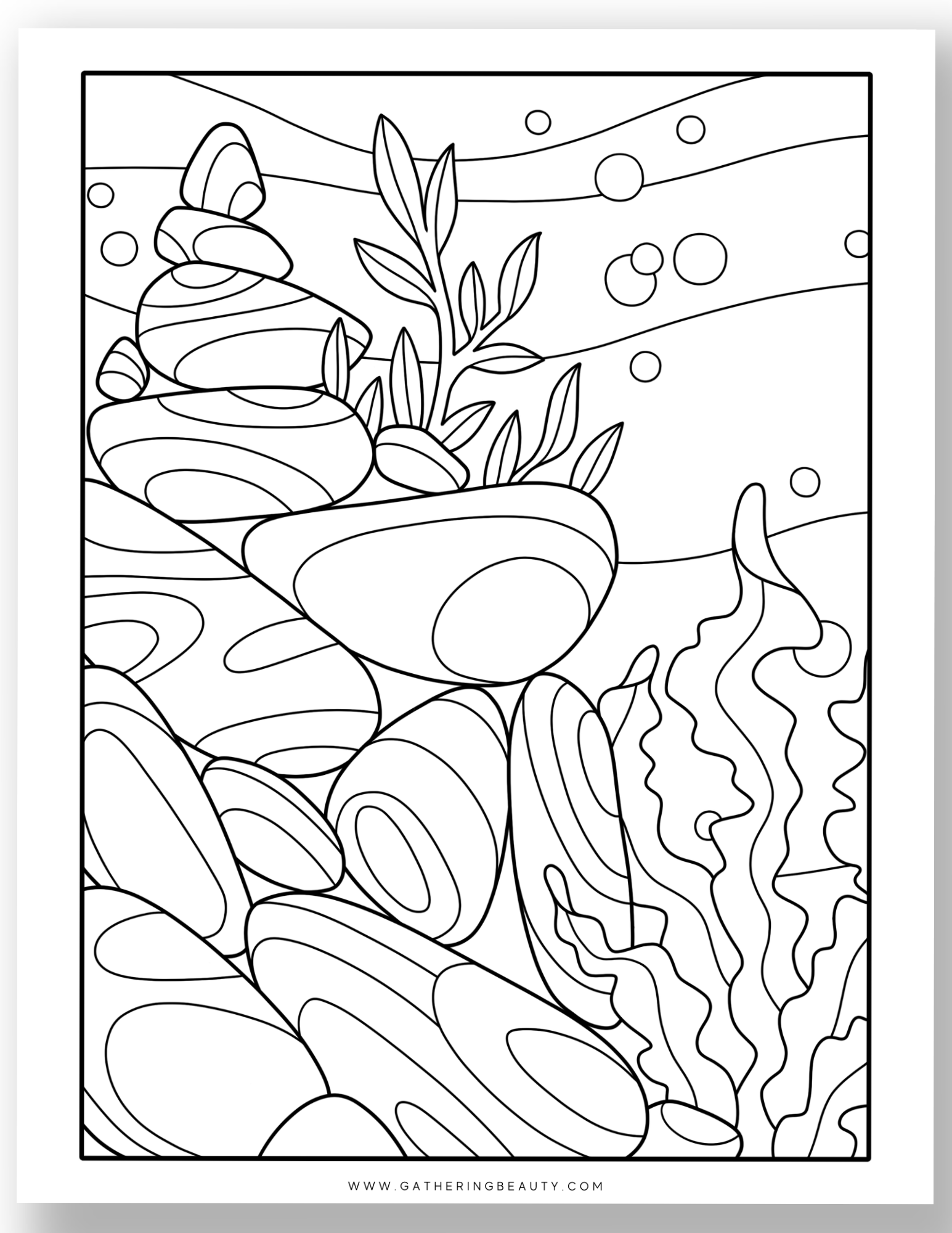 Printable Ocean Rocks Free Printable Ocean Colouring Pages โ Gathering Beauty