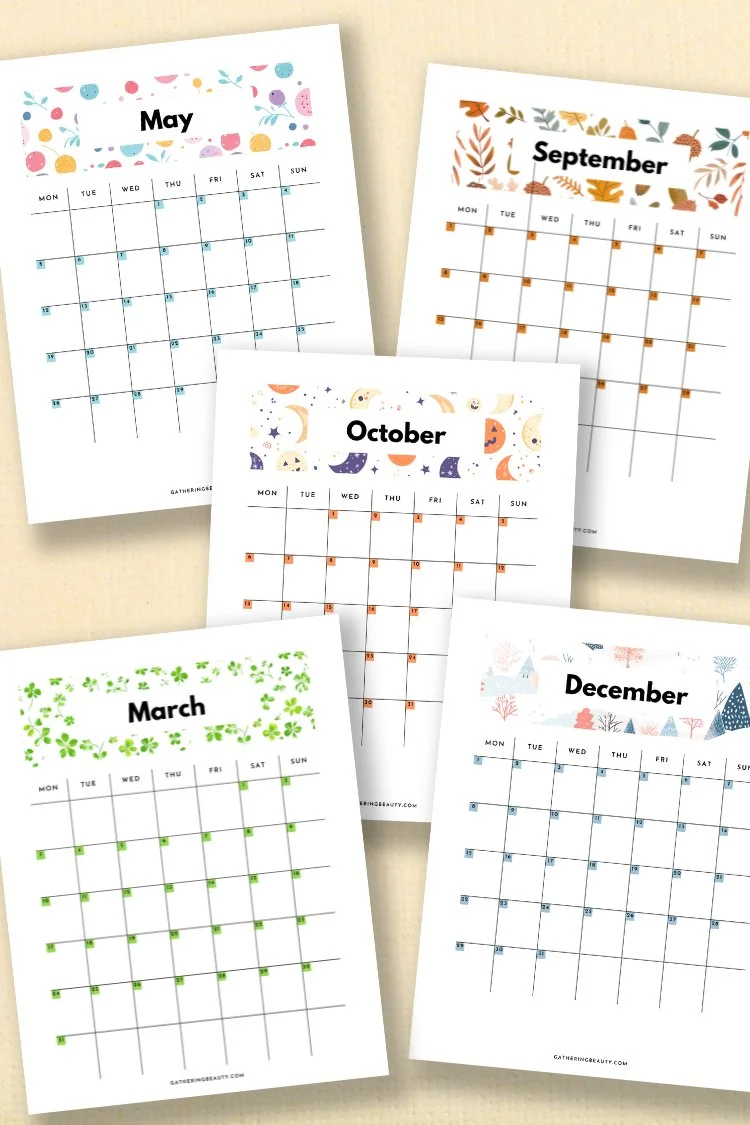 2025 Monthly Calendar Printable — Gathering Beauty 2025-monthly-calendar-printable-gathering-beauty