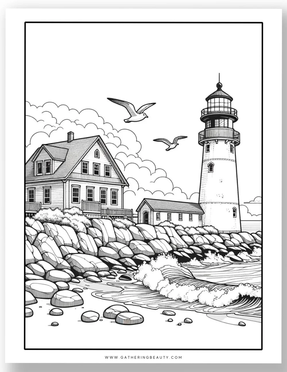 Lighthouse Colouring Pages - Free Printable — Gathering Beauty