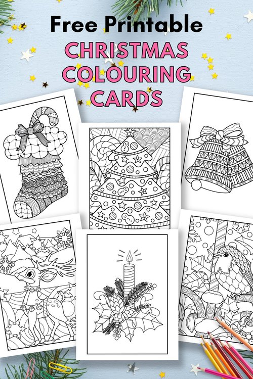 Free Printable Christmas Cards To Colour — Gathering Beauty