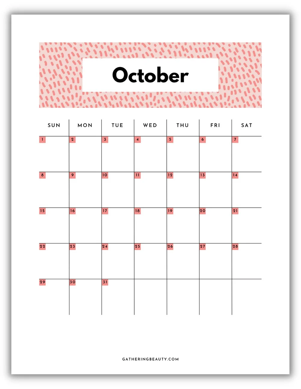 Printable Calendar 2023 — Gathering Beauty