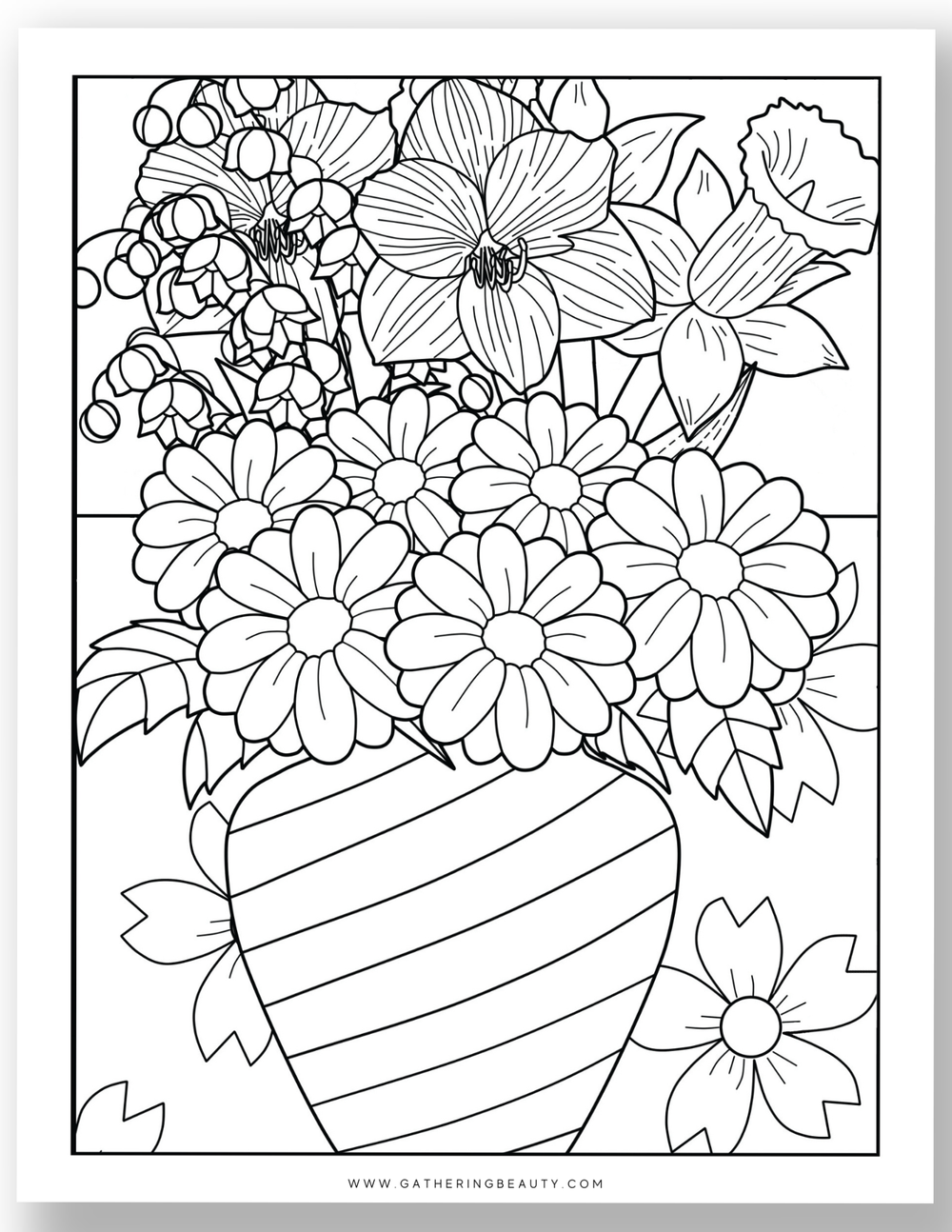 Free Printable Spring Flower Colouring Pages — Gathering Beauty