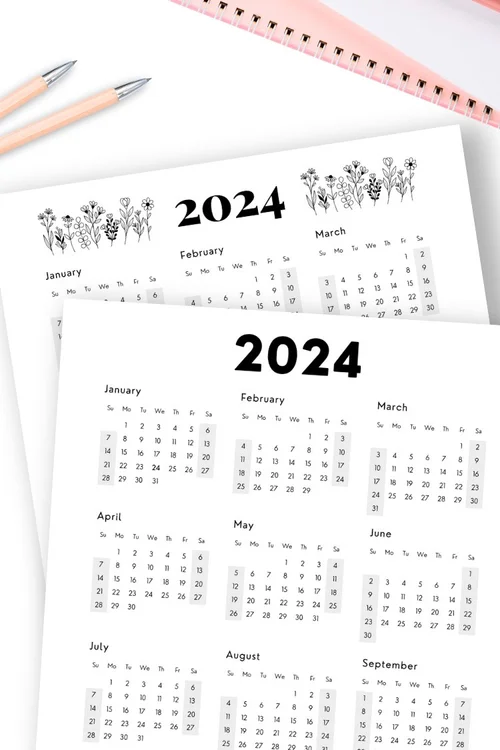 Free 2024 Printable Calendar One Page — Gathering Beauty