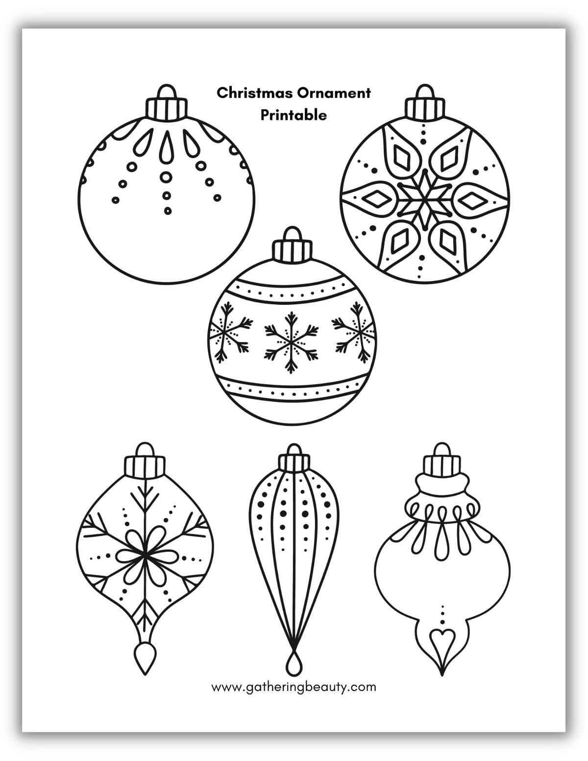 Christmas Ornament Printable — Gathering Beauty