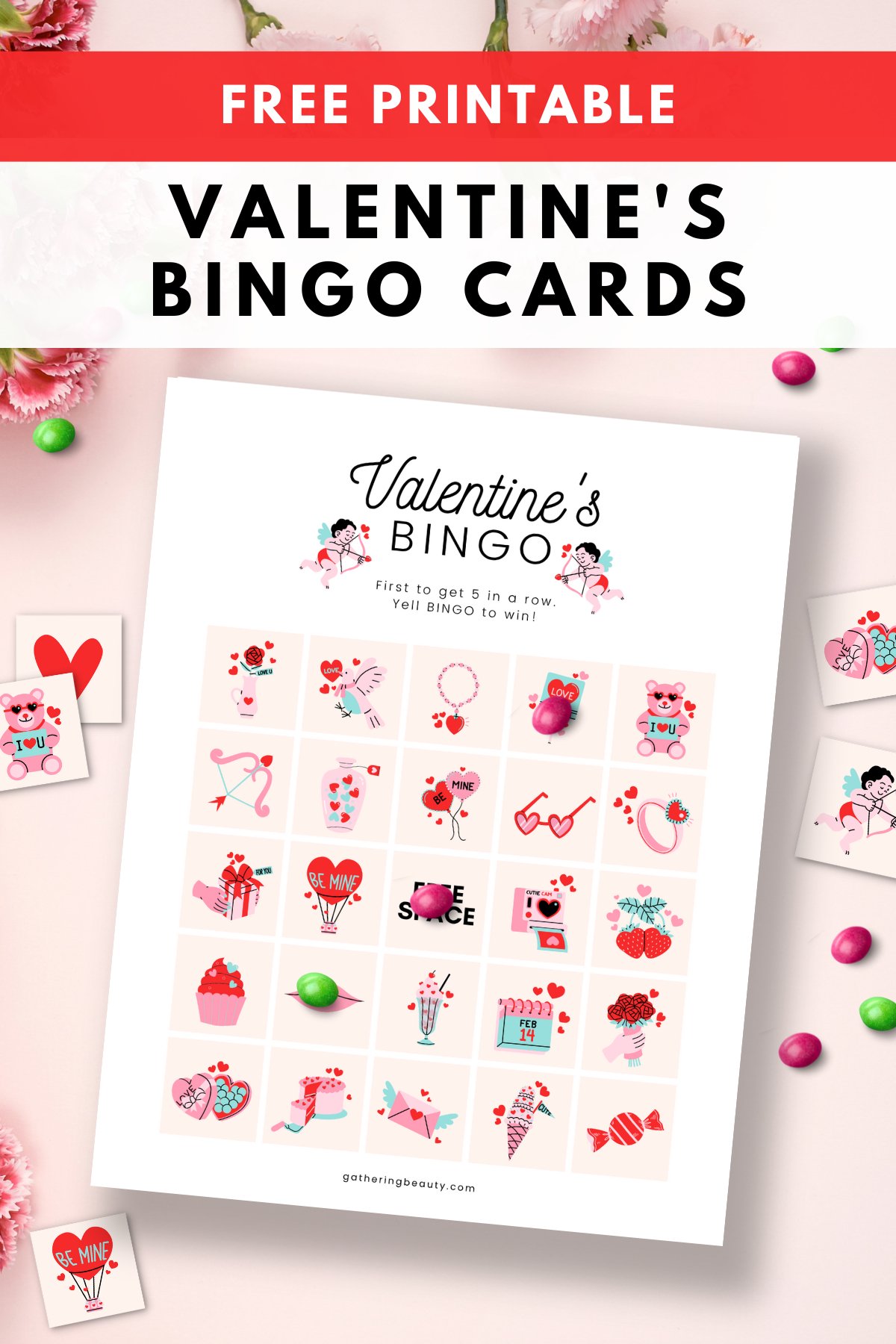 Valentines Bingo Cards Free Printable Gathering Beauty
