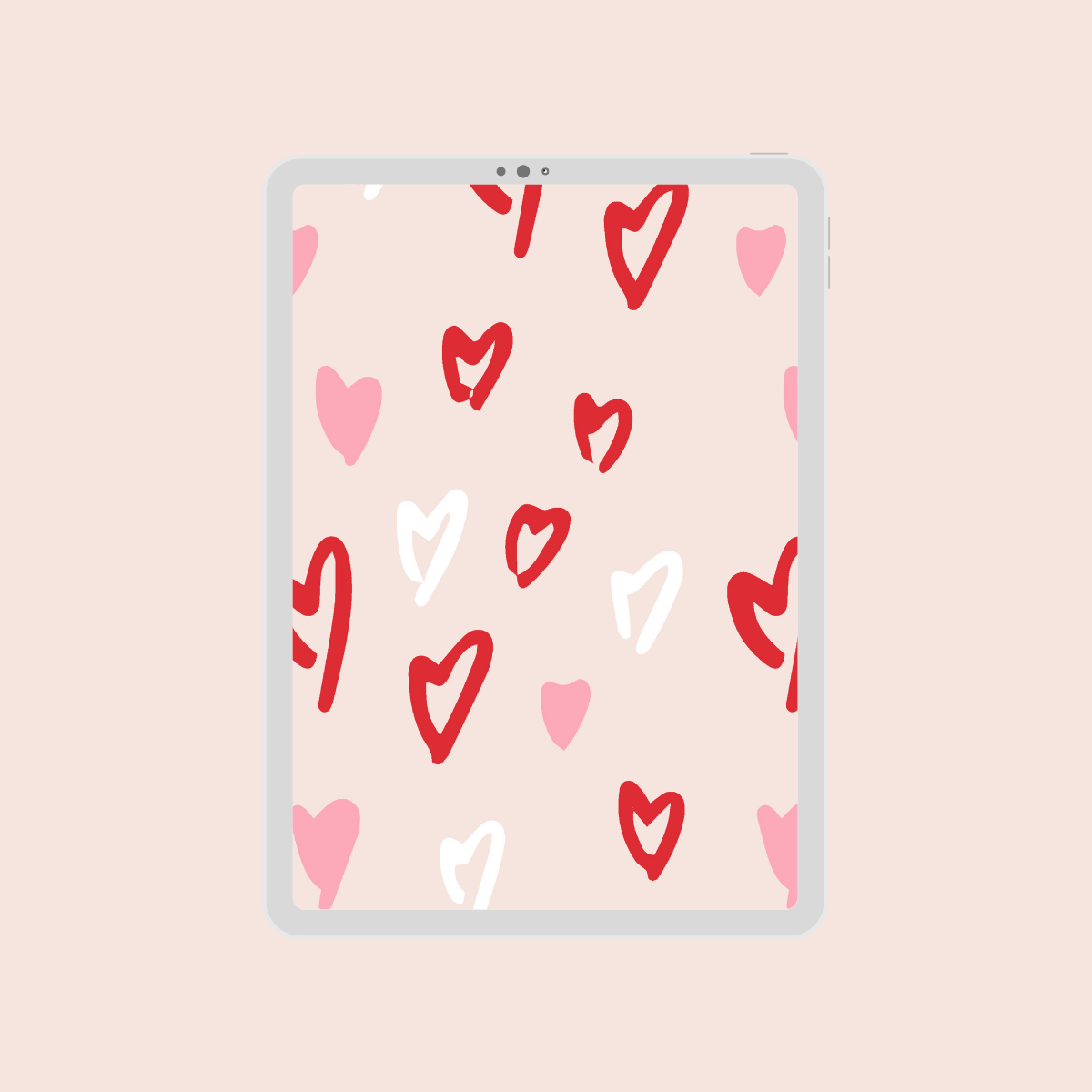 Heart Wallpaper on tablet screen.