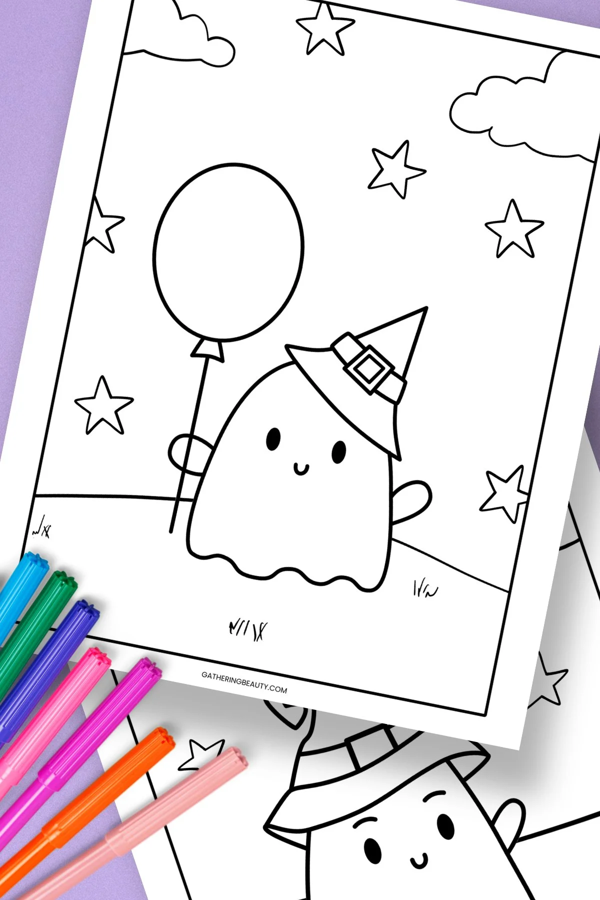 Free Printable Cute Ghost Colouring Pages — Gathering Beauty