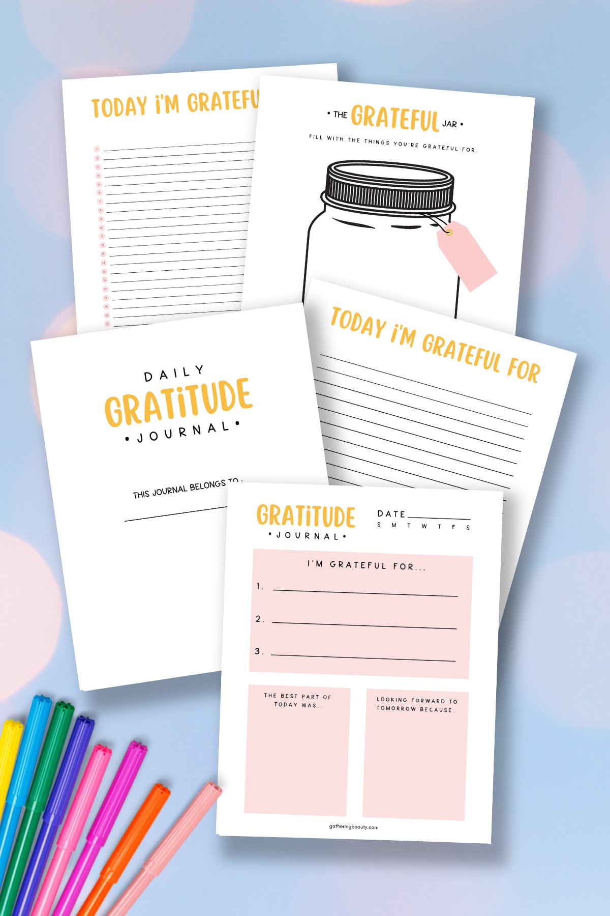 Download Printable Gratitude Journal Prompts PDF