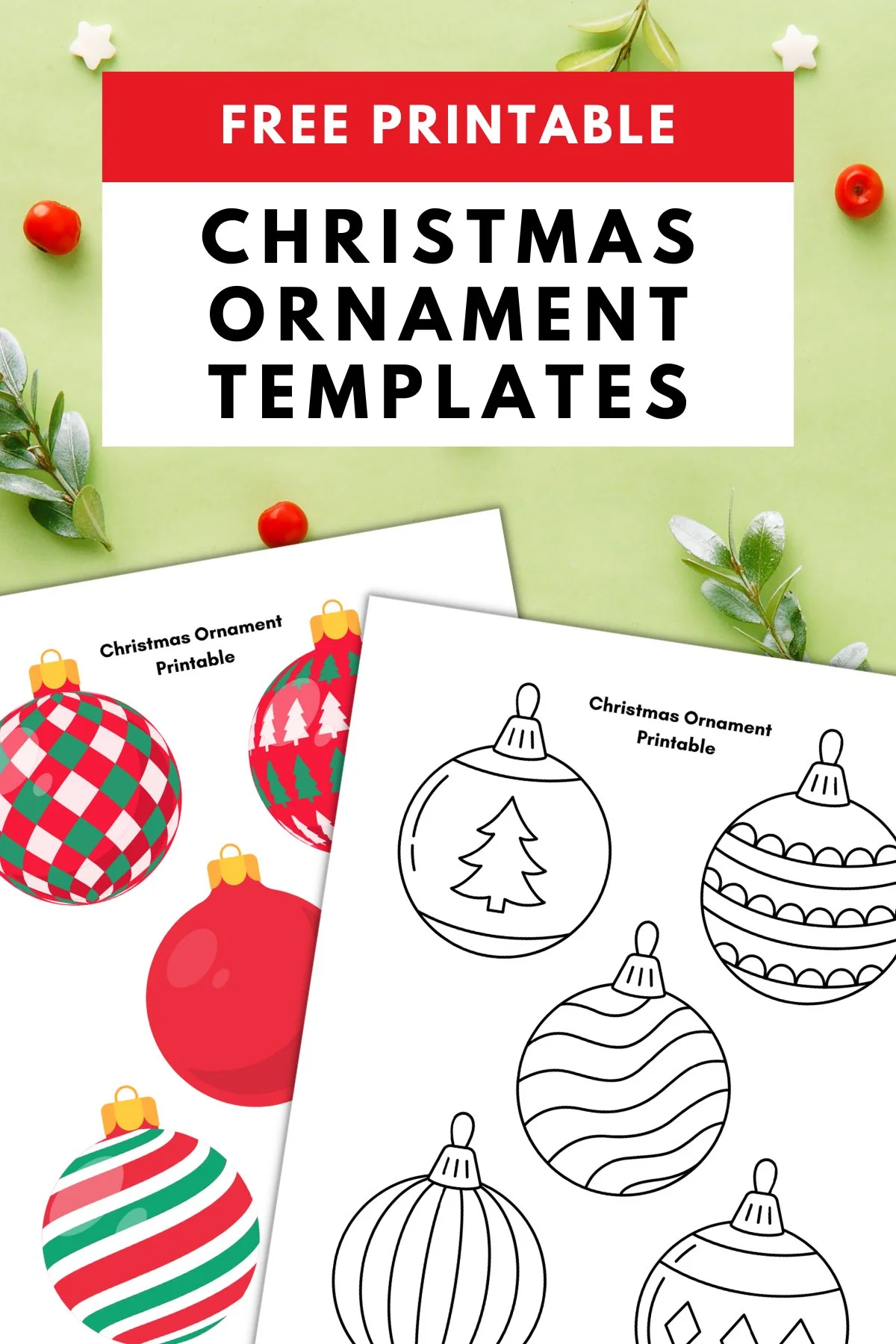 Free Printable Christmas Ornament Templates | Fanny Printable