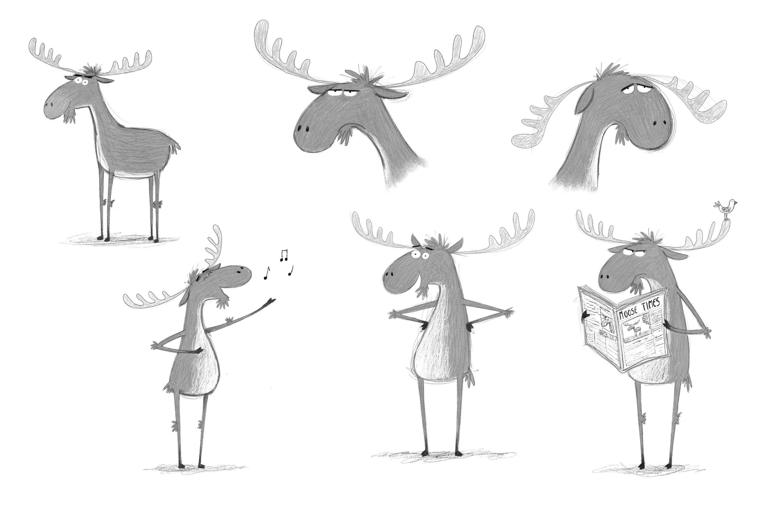 Original moose character concepts