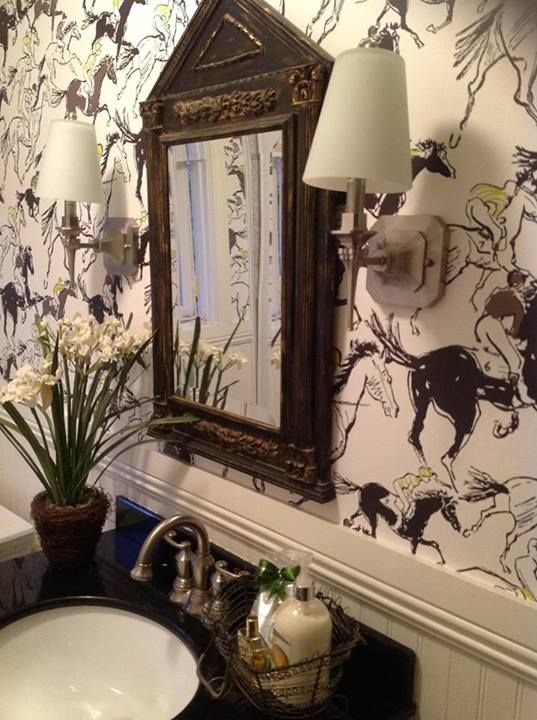 Dress your home in Hermes Equestrian wallpaper - Image via Pinterest (original source unknown)
