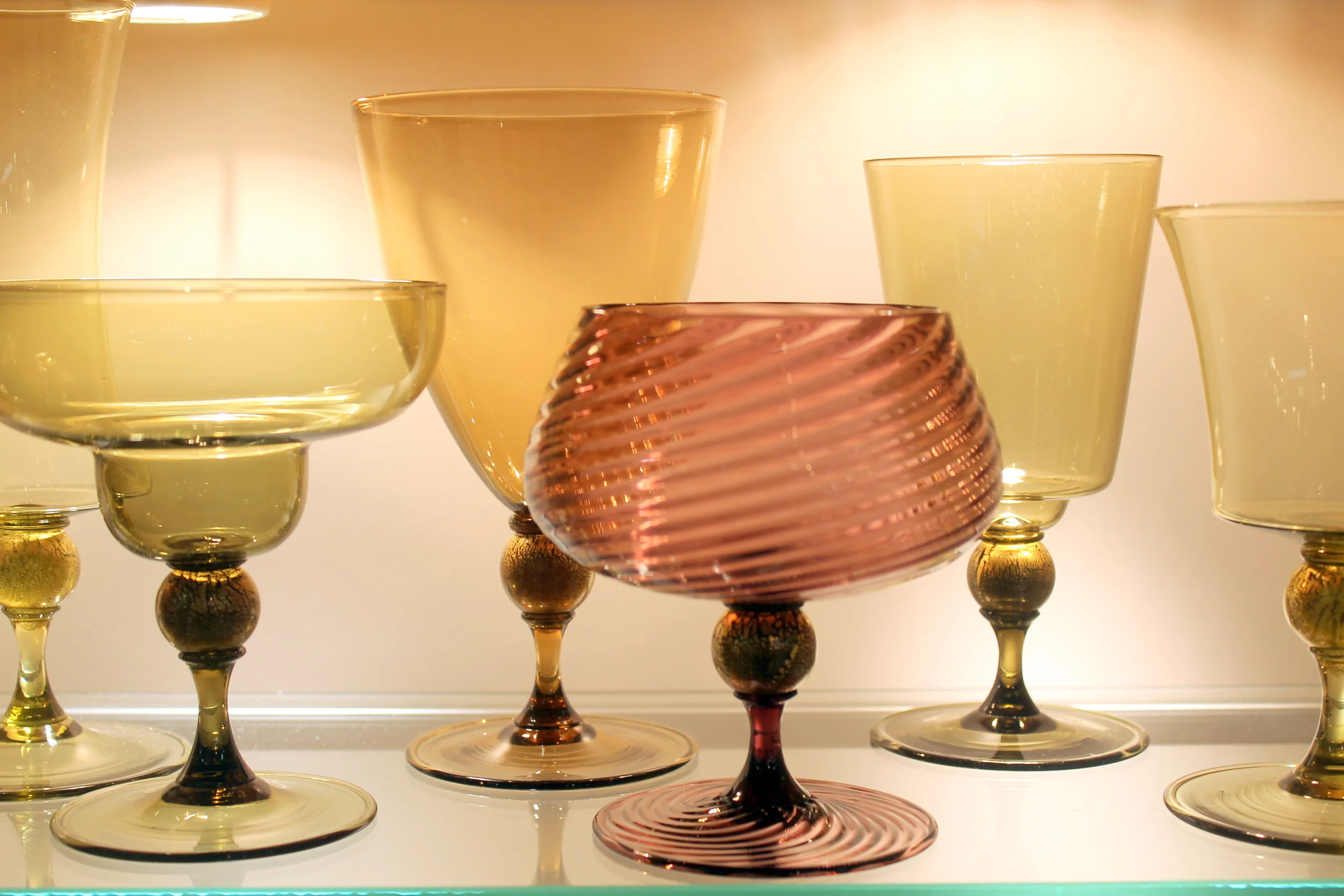 Handblown Venetian stemware by Vetro Vero