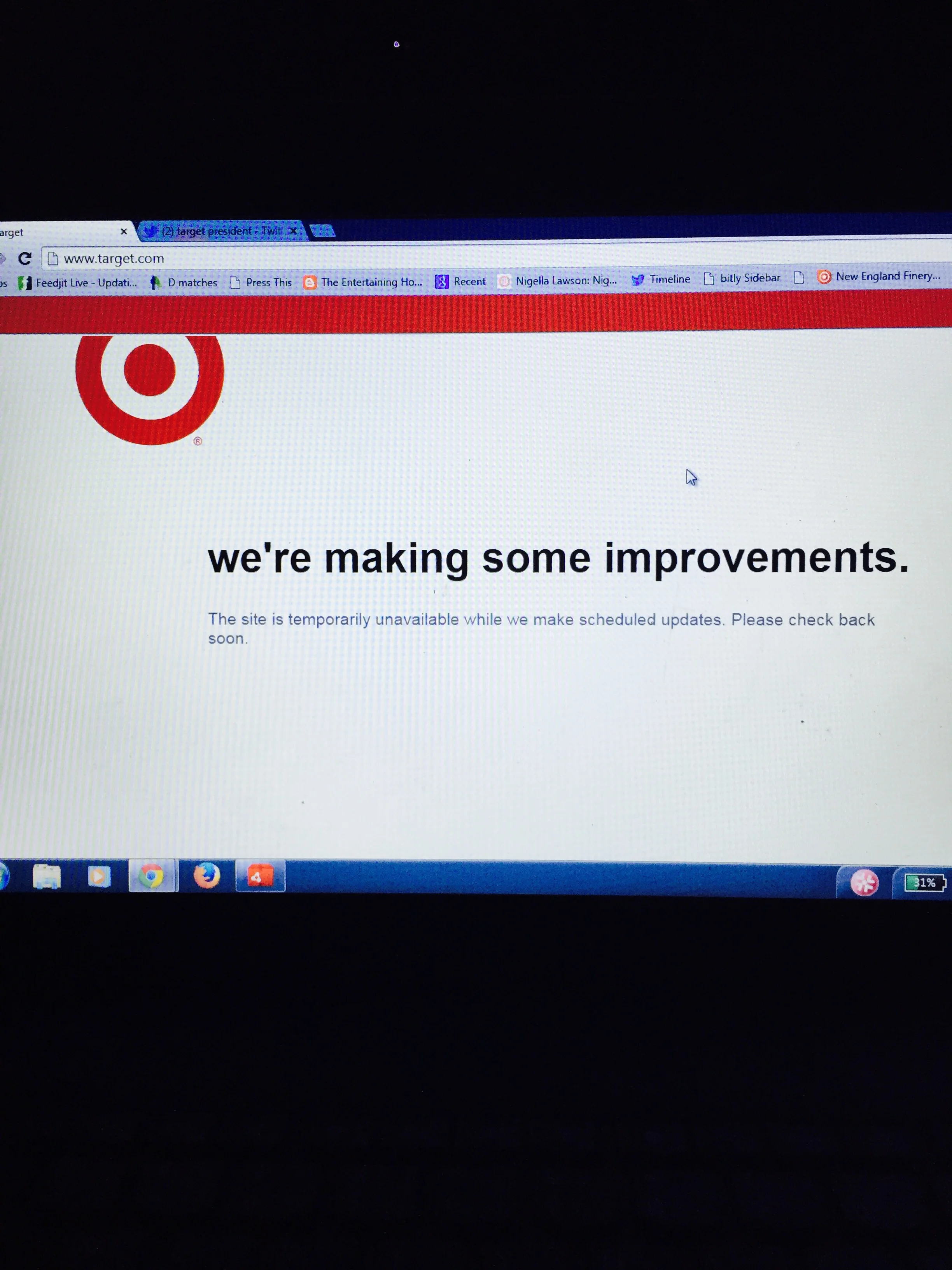 The Target website after the stroke of Midnight on April 19th, 2015