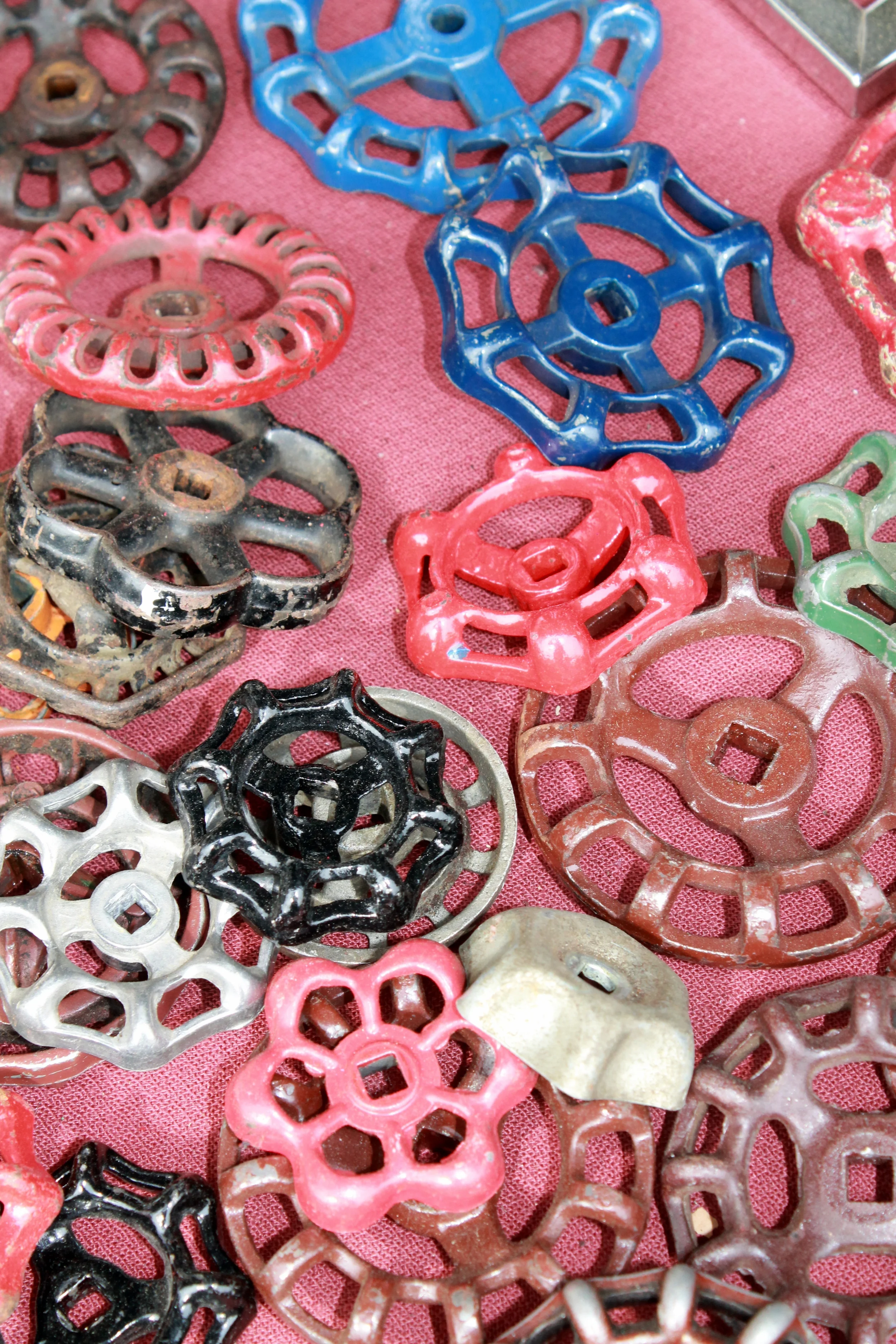 These old handles can be reused in a myriad of ways - Hooks for hanging jackets in a mudroom, handles for a dresser in a young boys room, rec room or work space. What other ways can you image them being used?