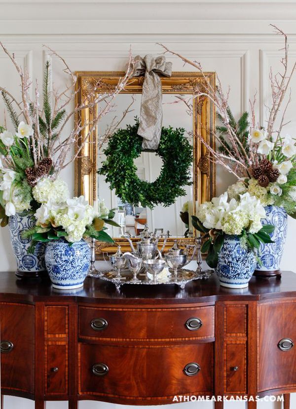 Ginger jars - quintessentially blue and white - are the perfect accessory to any room. Image via At Home Arkansas.