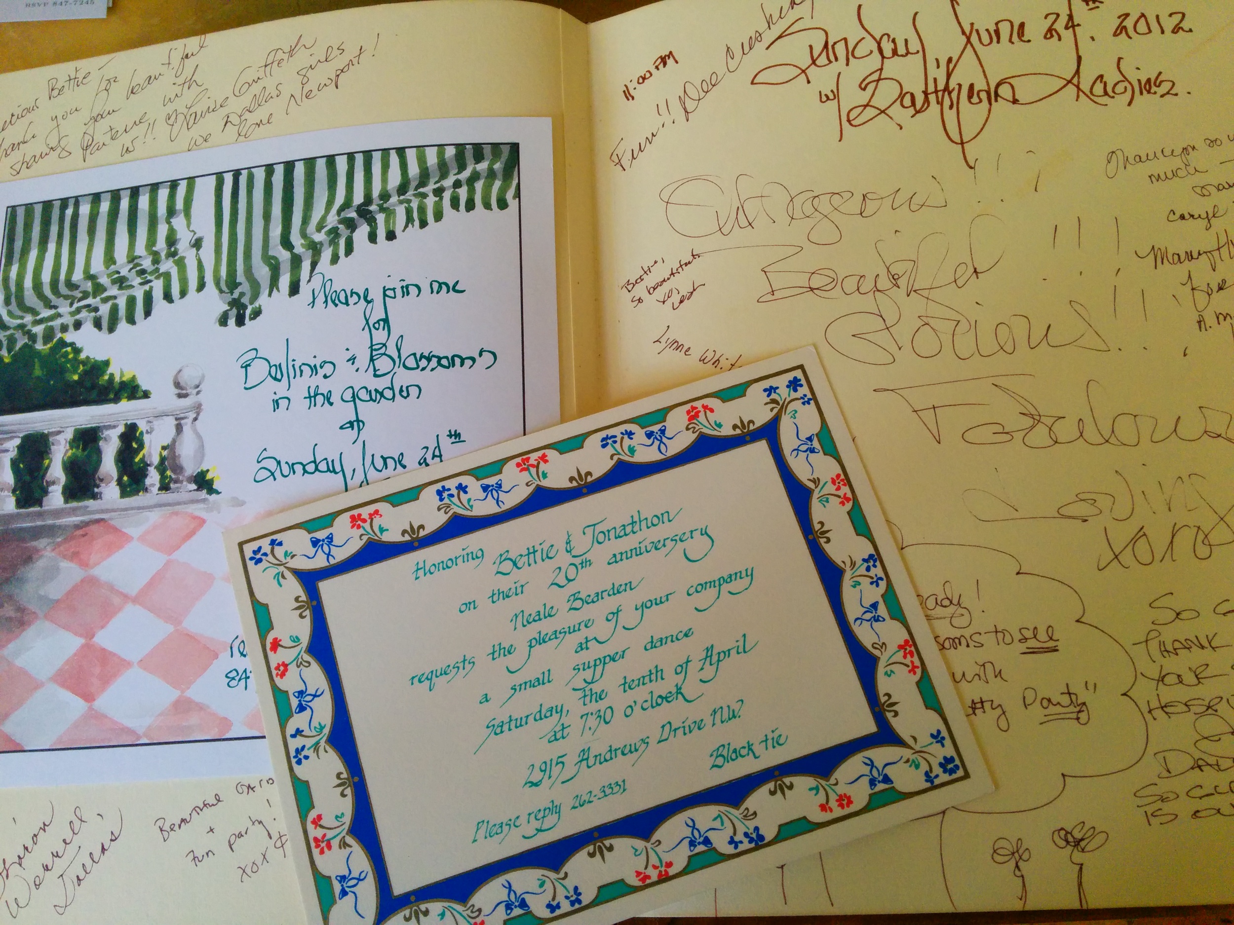 Invitations and guestbooks. Image property of Bettie Bearden Pardee