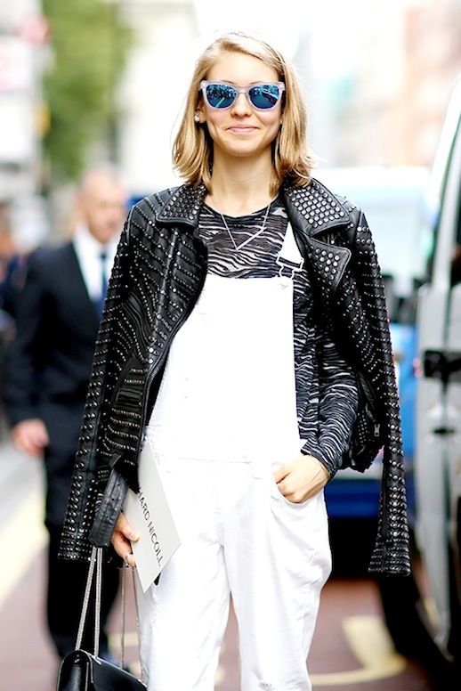 Chic overalls with an edge. Image via Le Fashion .