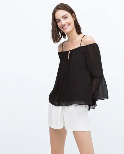 Black off the shoulder shirt by Zara