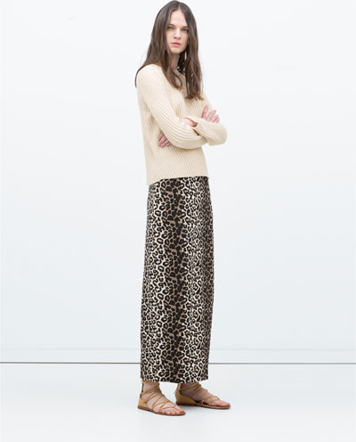Leopard Print Maxi skirt by Zara