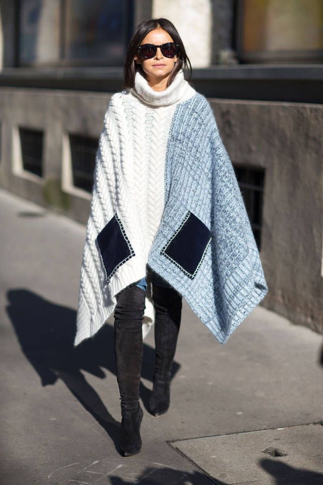 10 Stylish Ponchos :: The Entertaining House. Image via Harper's Bazaar
