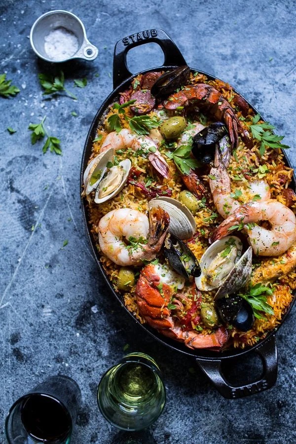 Dinner Party Inspiration Seafood Paella — The Entertaining House