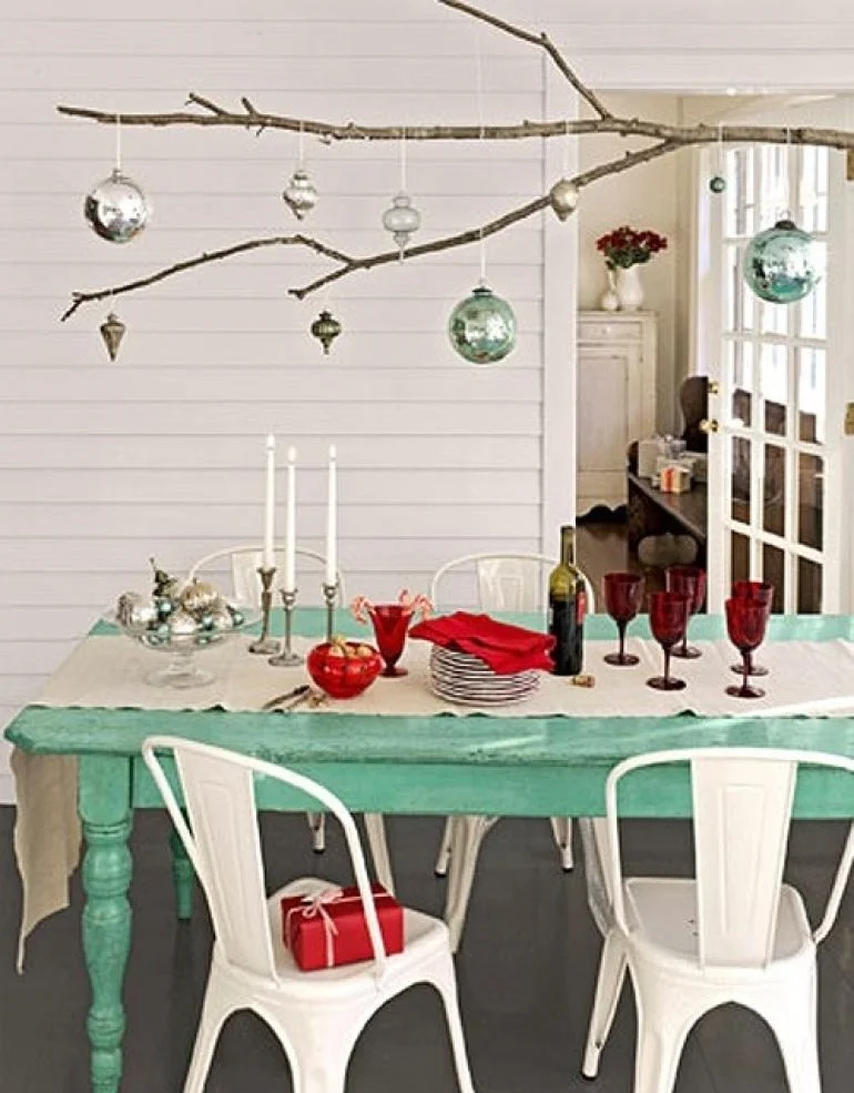 Decorating for the holidays :: Creative ways to use ornaments. The Entertaining House. Image via Country Living