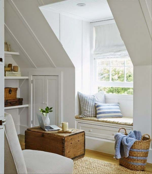 13 Sublime Attic Transformations - The Sky's the Limit! The Entertaining House. Image via Wood Home