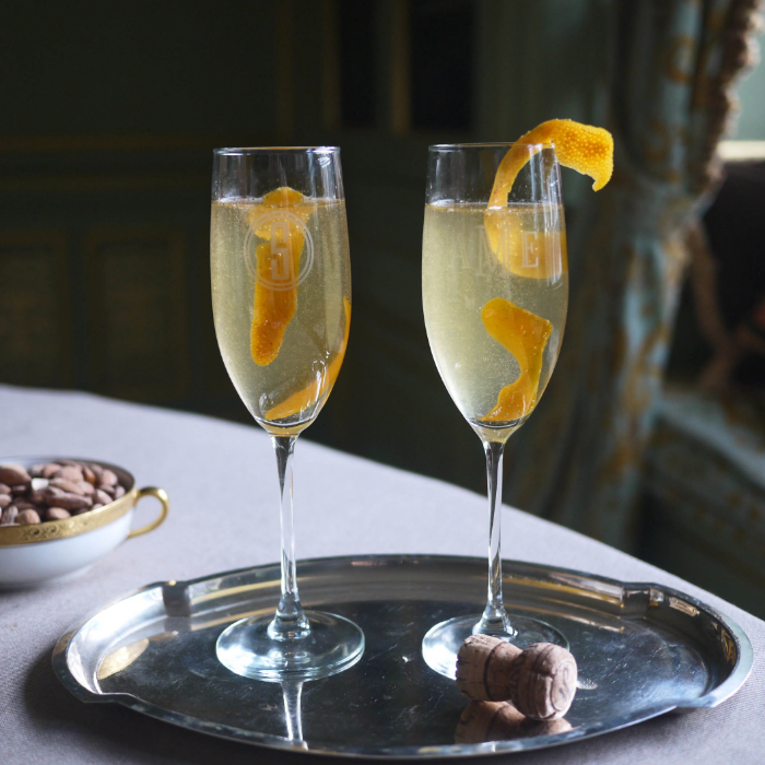 The St. Germain Cocktail via The Entertaining House. The French 75 via BUGGY DESIGNS