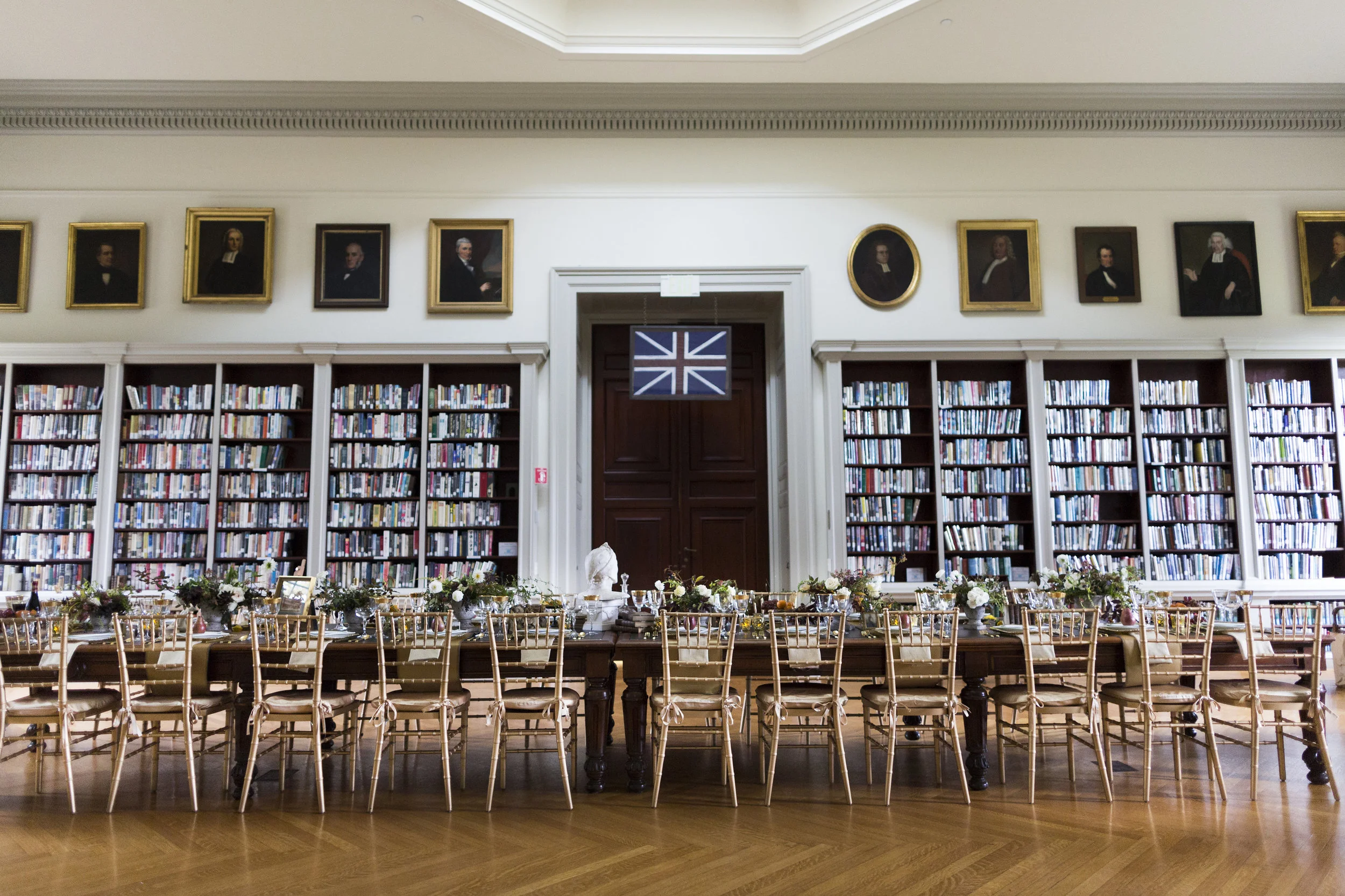 Books, Libraries and Weddings. Image courtesy of The Redwood Library and Athenaeum, Newport, RI and Molly Lo Photography