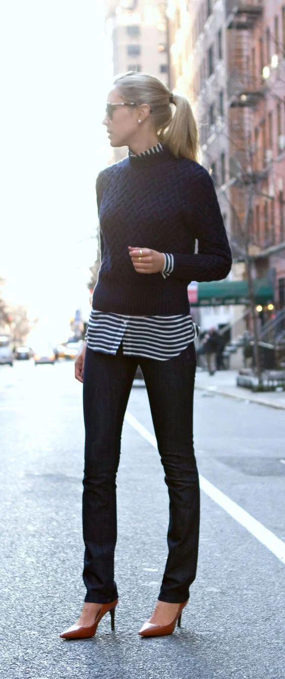 Celebrating the Little Black Sweater. Image via Polka Dots and Leopard Spots