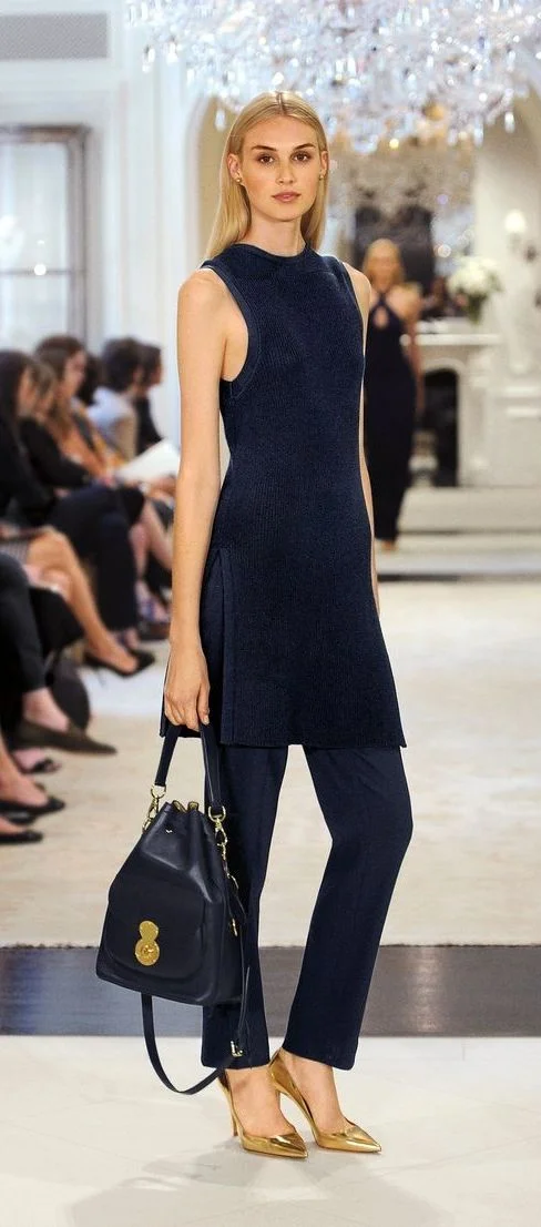 Celebrating the Little Black Sweater. Image via Ralph Lauren