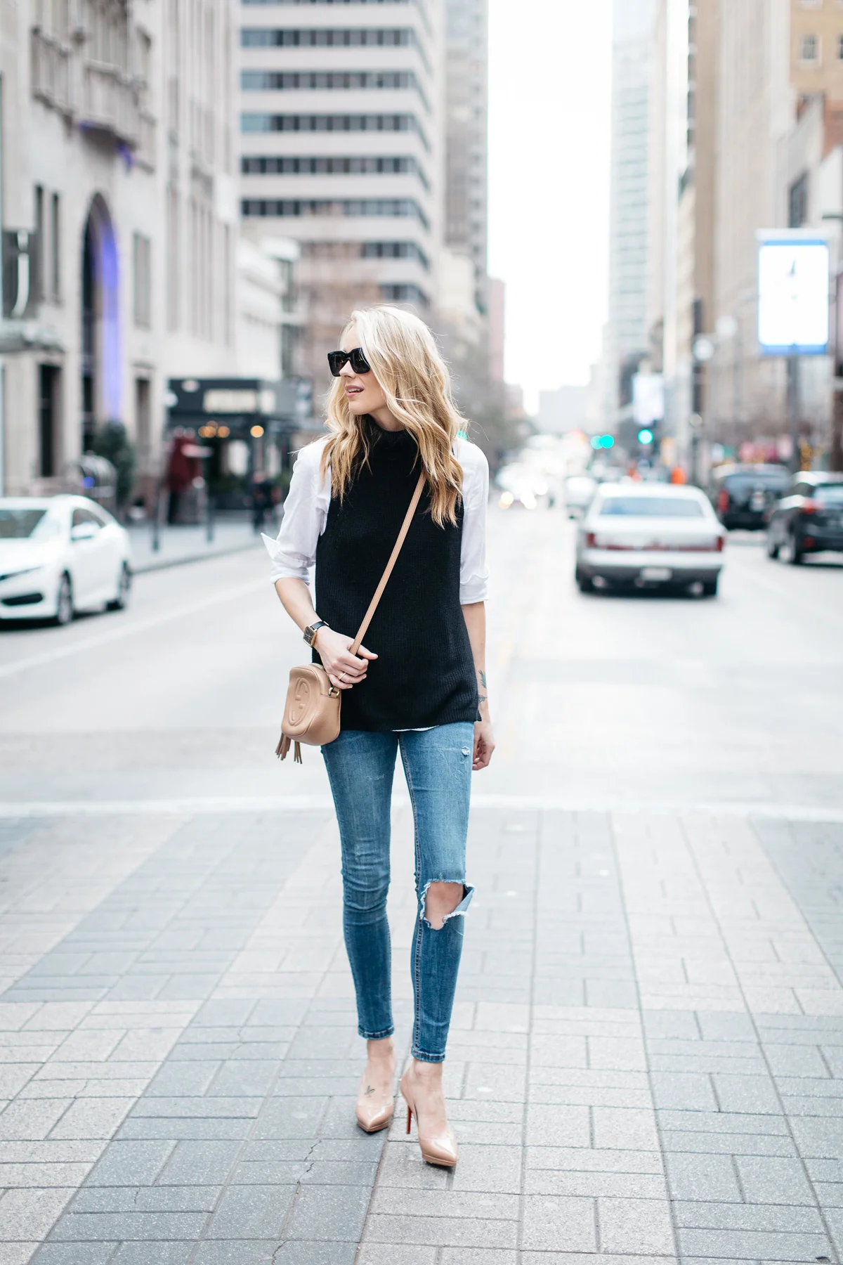 Celebrating the Little Black Sweater. Image via Fashion Jackson
