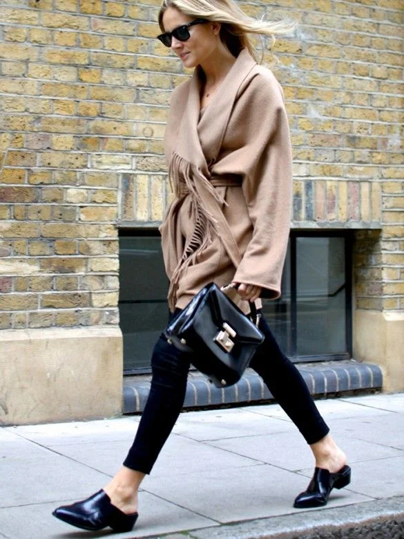 Mules are popular across the Pond according to Fashion Me Now (Is this a kinder, gentler clog, perhaps?)