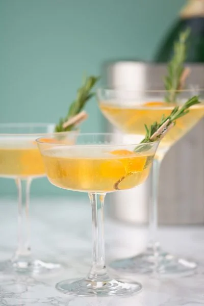 Winter Champagne Cocktail. Image and recipe from Behind the Bar