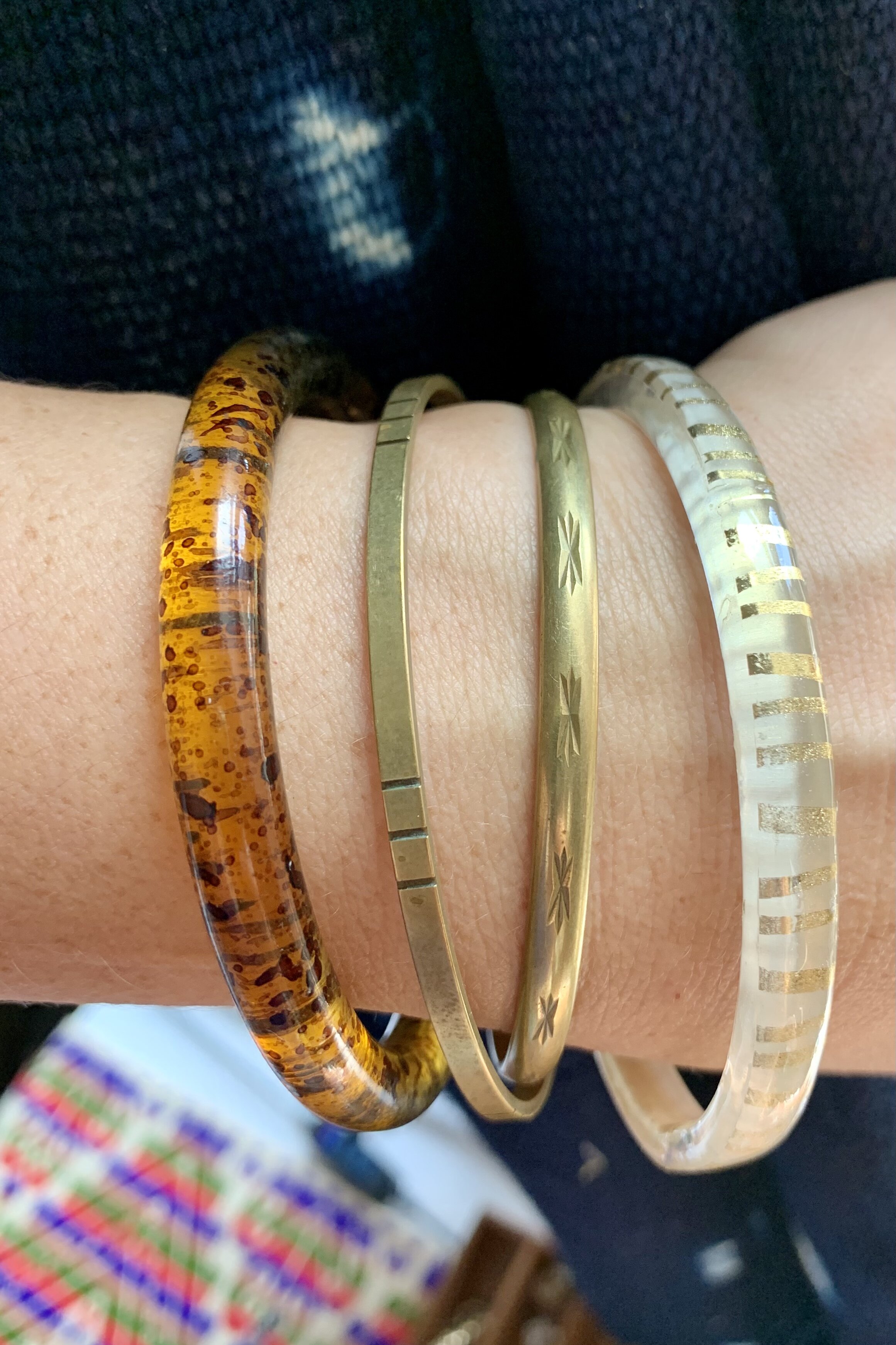 mixed bangle stack