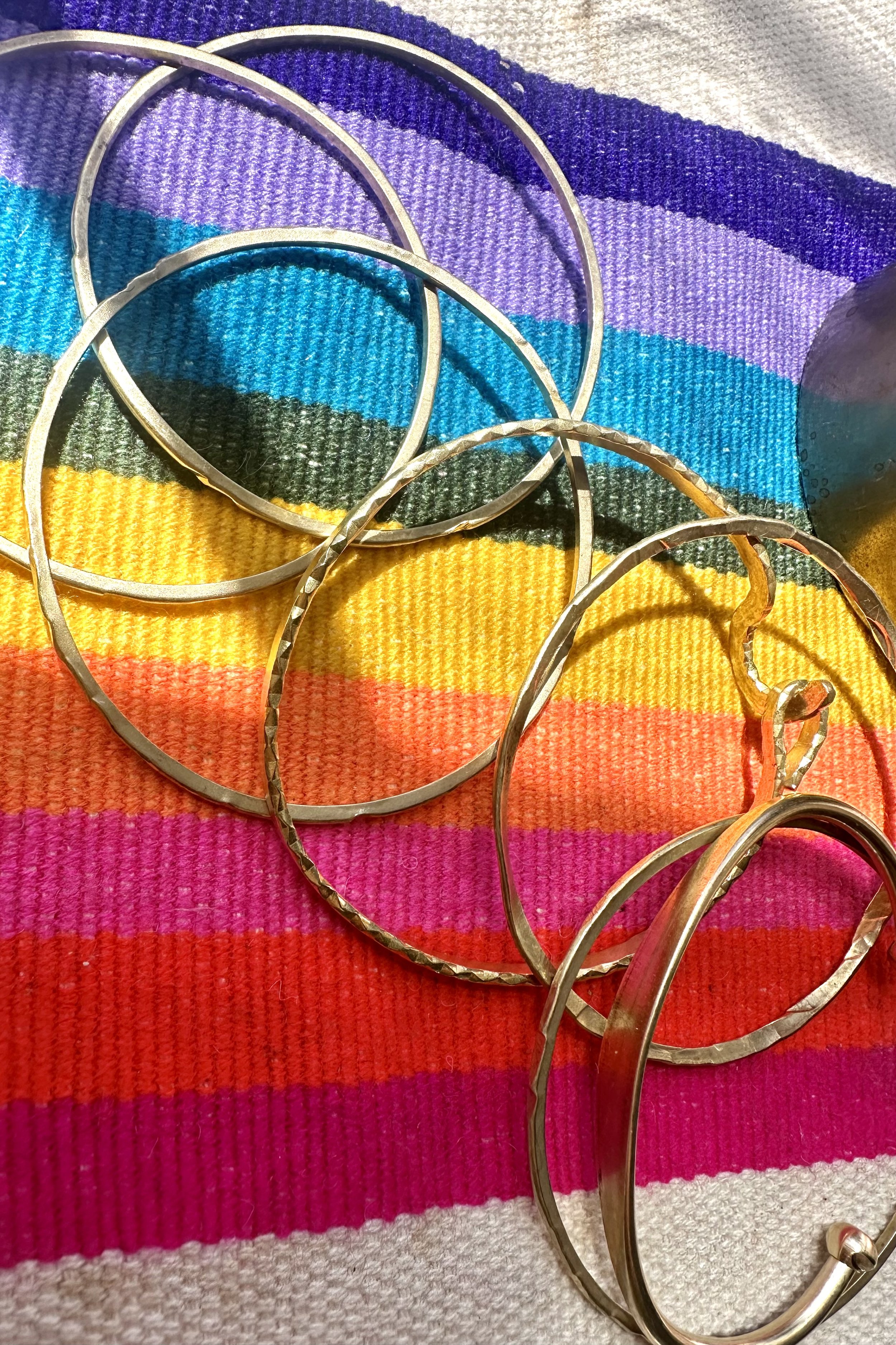 Big brass bangle collection