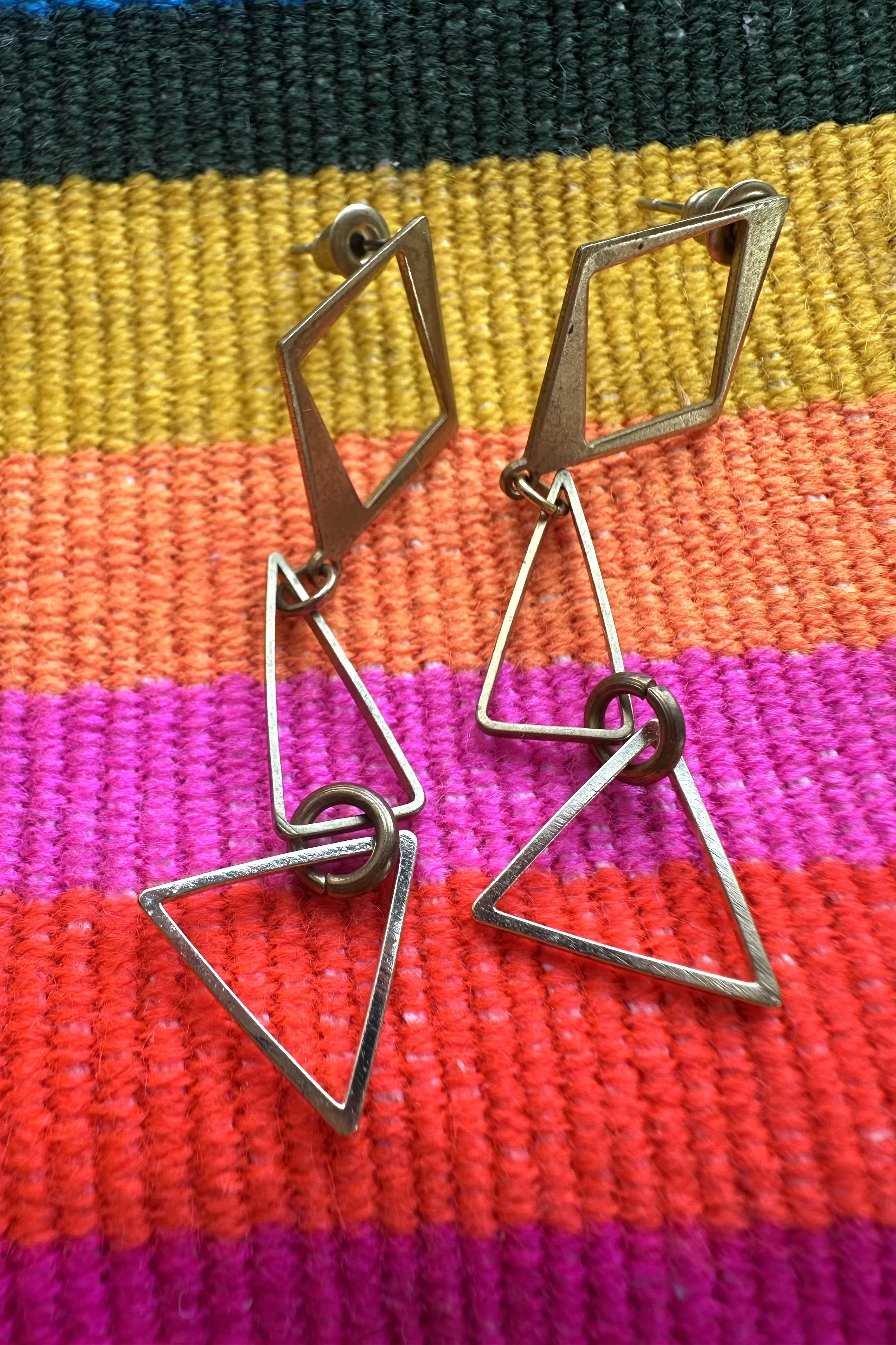 Geometric Shape stud dangles