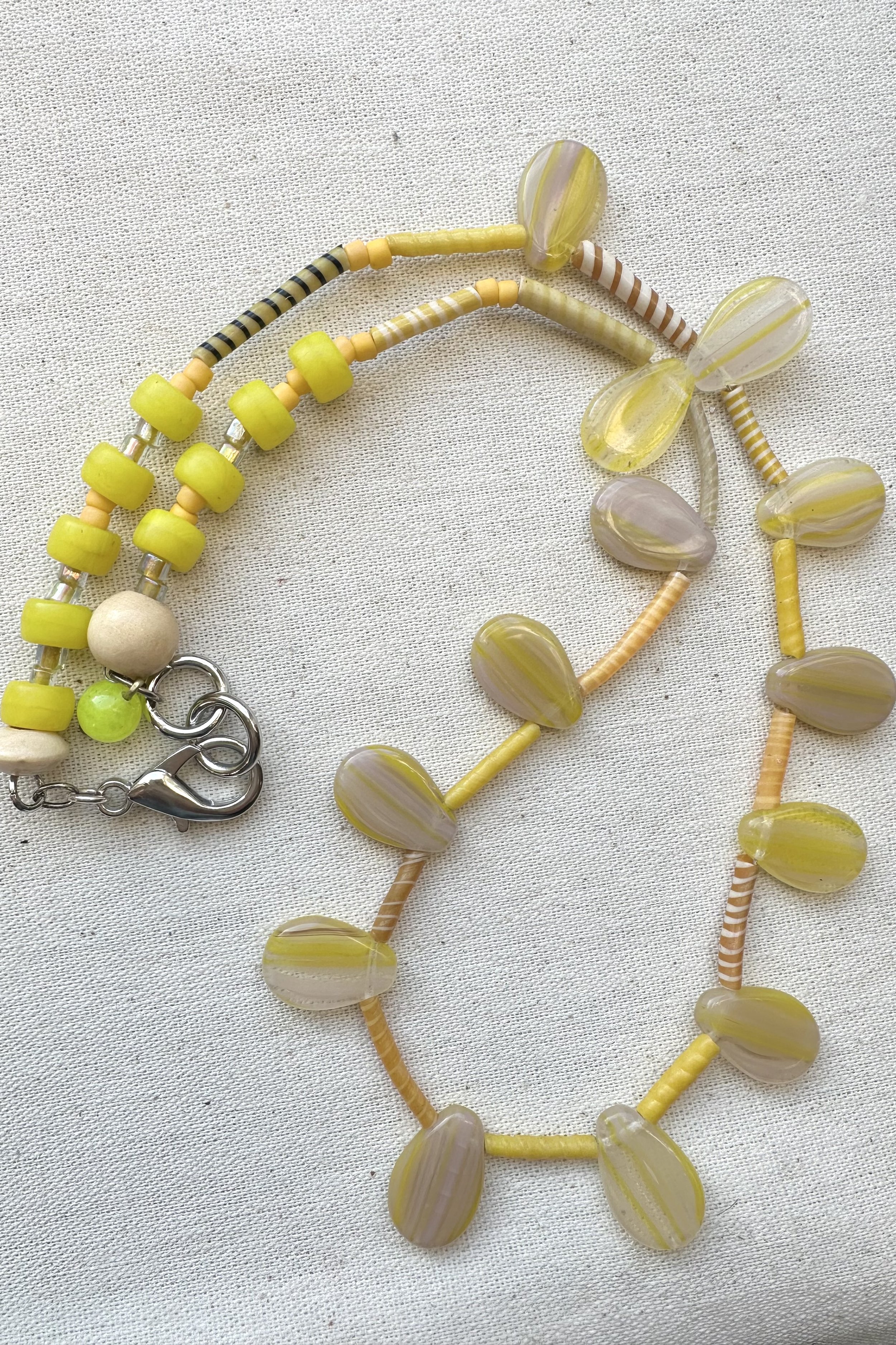 yellow glass petal collar