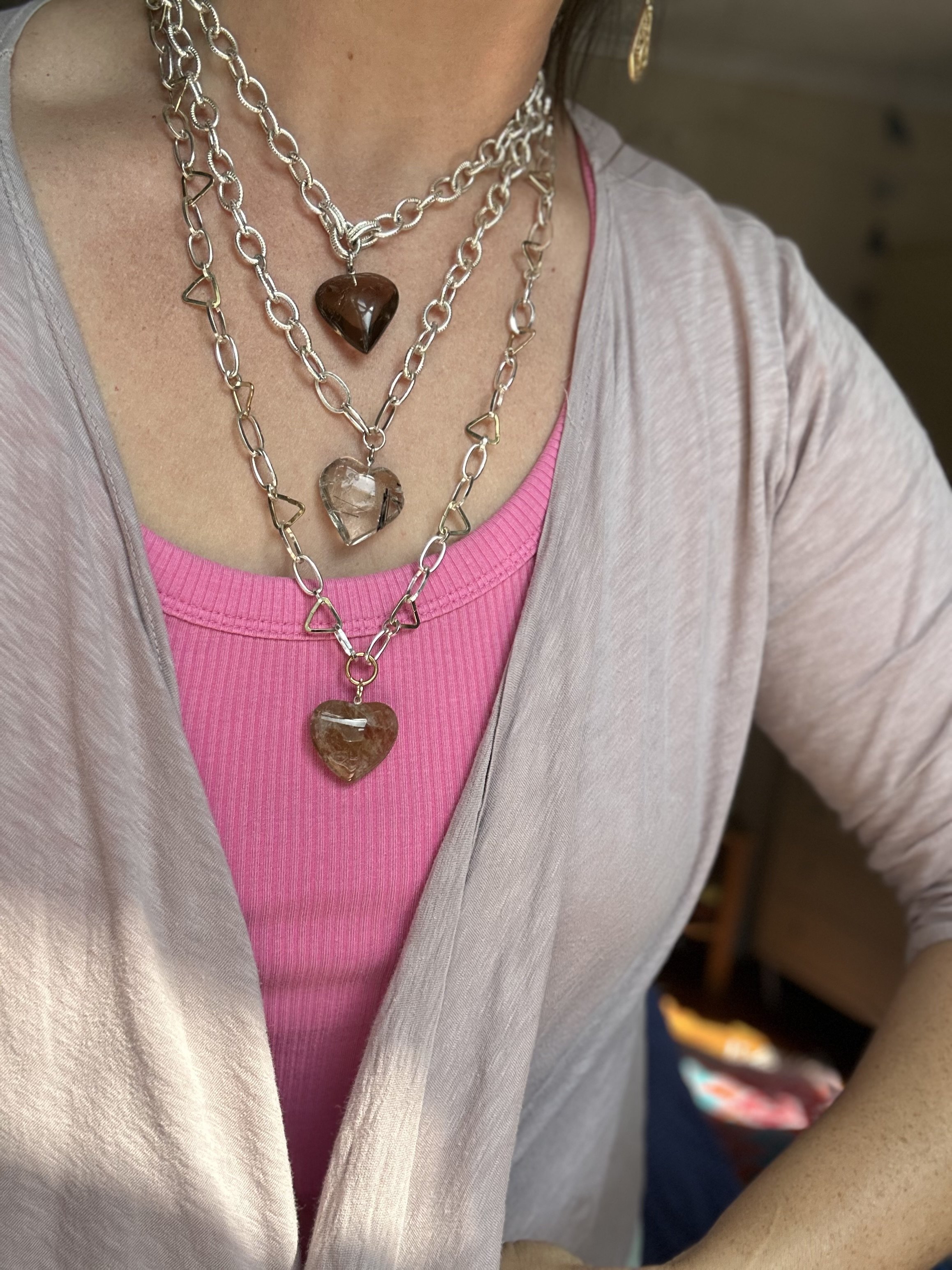 choose your own rutilated quartz heart